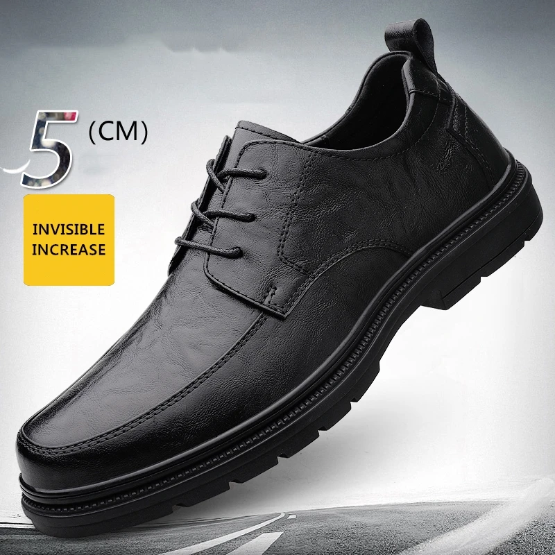 

Men Elevator Shoes 46 Sizes For Formal Dress Male Oxfords Height Increase Genuine Leather Wedding Party Lace Up Autumn Spring