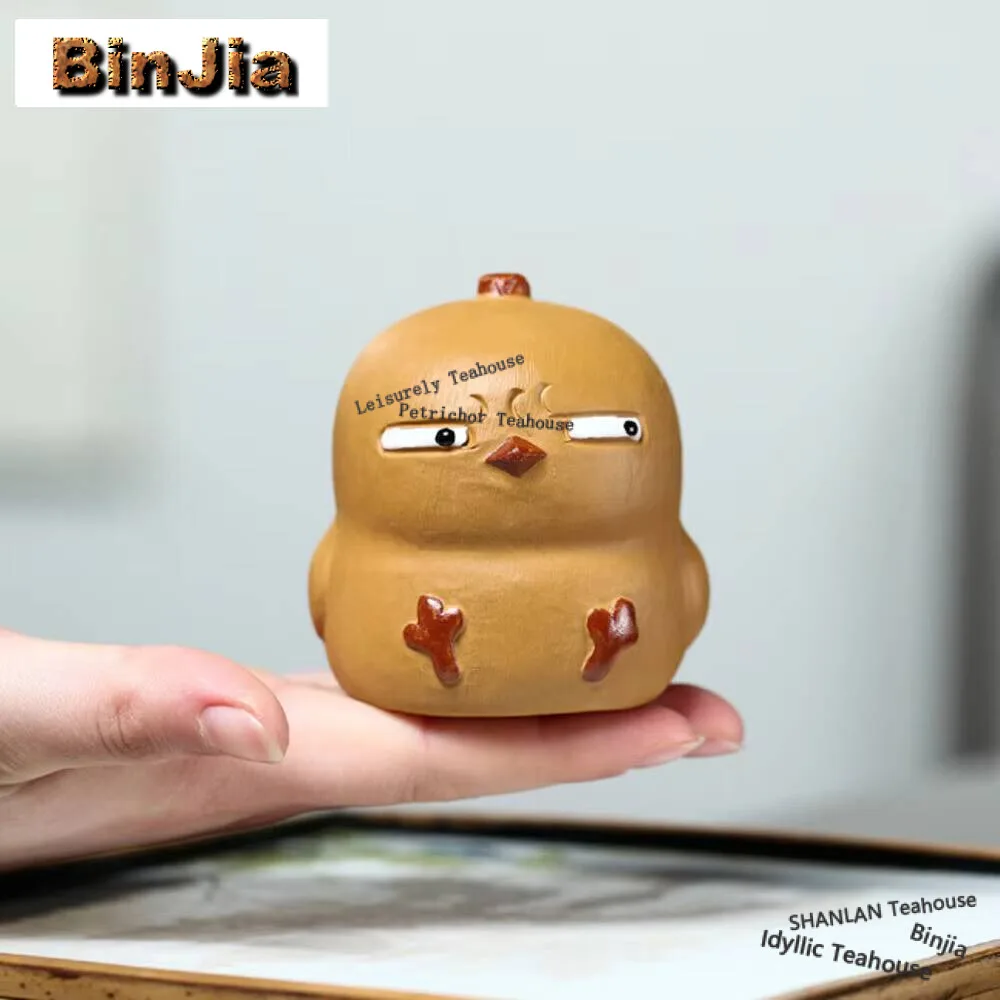 

Handmade Luck Animal Tea Pet Yixing Raw Ore Section Mud Purple Clay Tea Table Decoration Cute Chicks Tea Play Figurine Sculpture