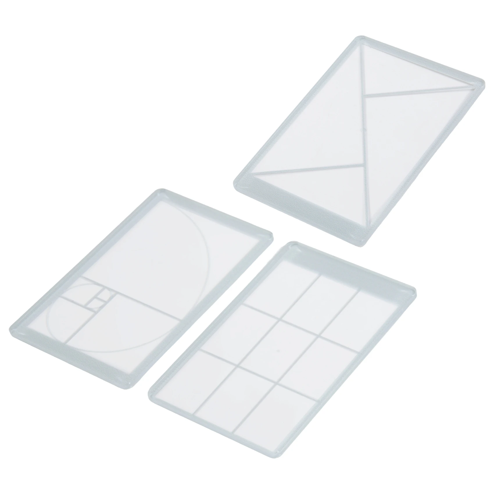 A75Q-Viewfinders Fibonacci Composition View Finder Golden Ratio Photo Viewing Positioning Ruler Viewer White 3 Pieces Of