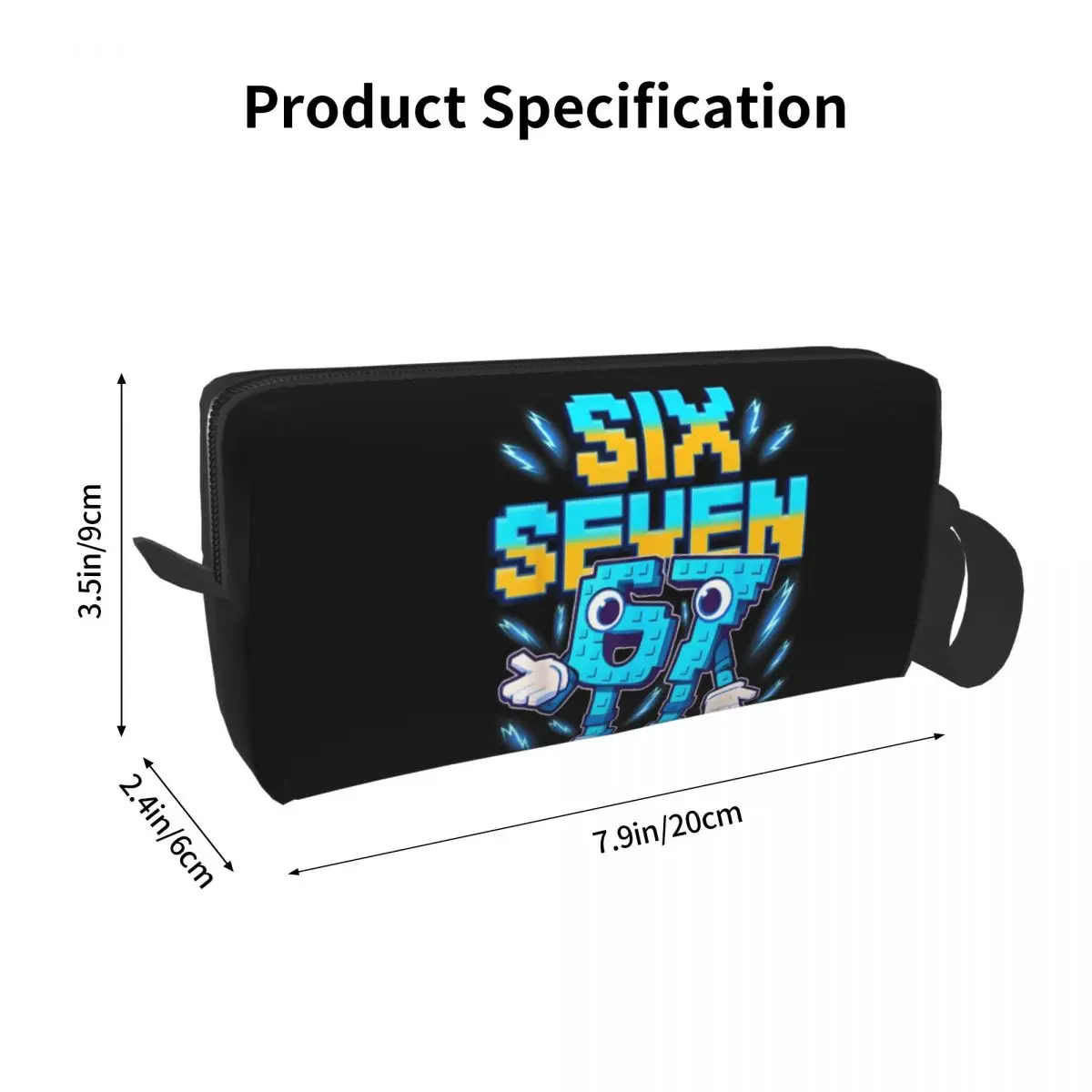 Number 67 Building Blocks Print Pencil Case for Boy Girl Pen Box Pencil Bag Stationery Supplies Travel Women Organizer Pouch