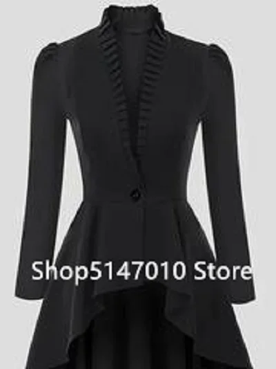 Women\'s Steampunk Victorian Jacket Medieval Renaissance Vintage Gothic Tailcoat Long Sleeve Tuxedo Coat Top Pirate Costume