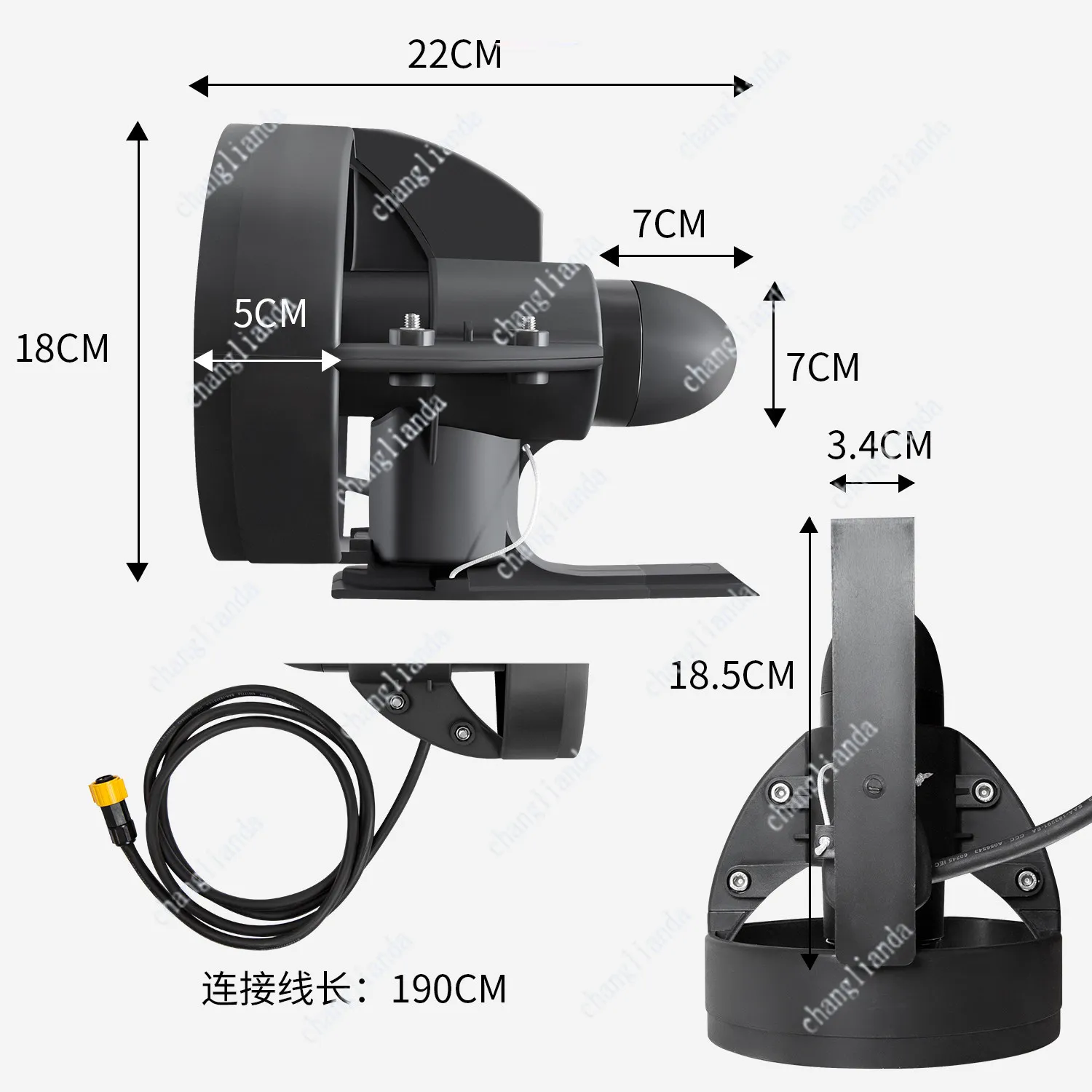 Electric Power Fin Underwater Thruster Propeller Motor Surfboard SUP Inflatable Kayak Water Sports Accessory