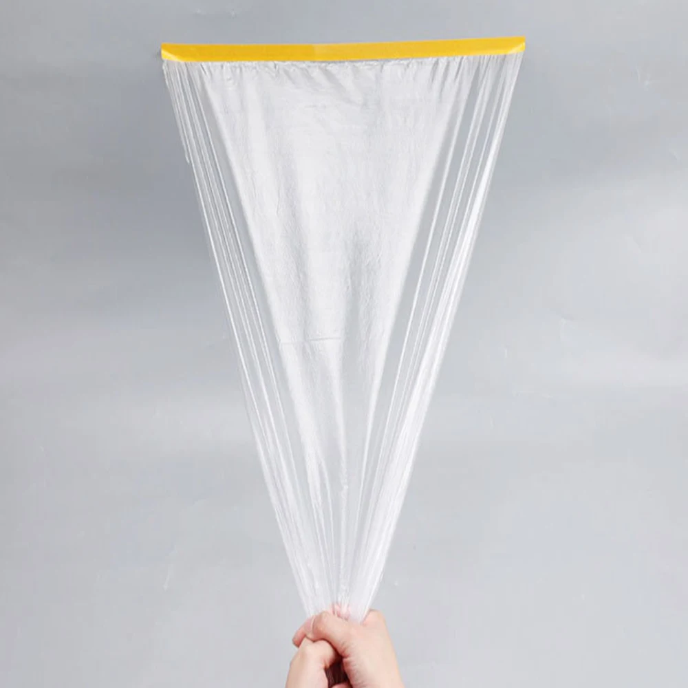 20m テープ付きマスキングフィルム、塗装用透明プラスチックシートプラスチックドロップクロス、自動車家電、プラスチックシートコーブ