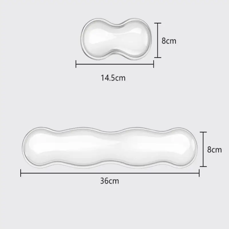 Muismat met polssteun, toetsenbordsteun, antislip siliconen transparante desktop kantoorgameconsole, muispolssteun
