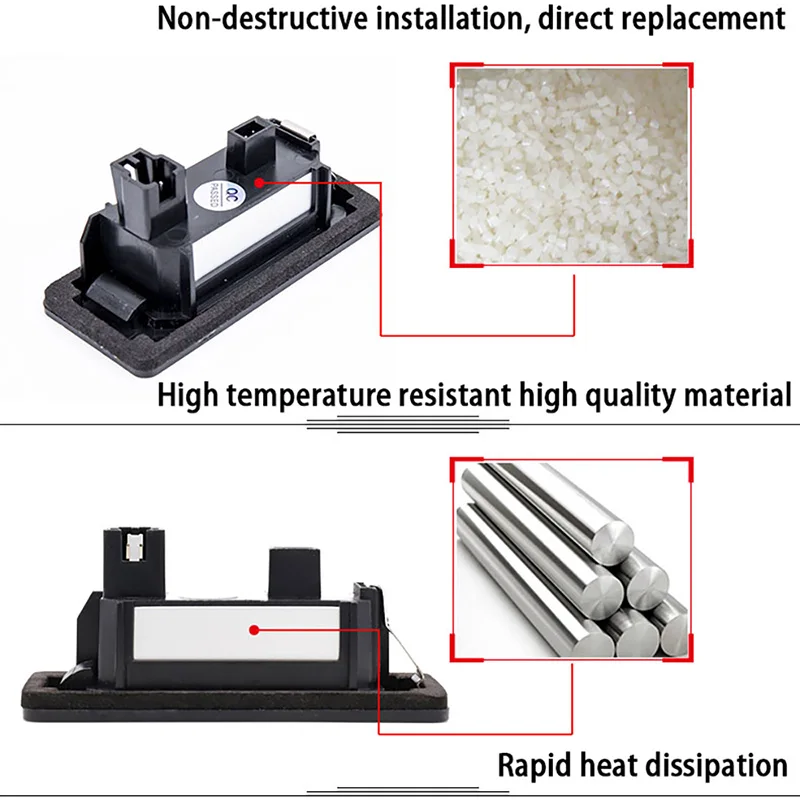 Luz LED para matrícula de coche, accesorio para VW Golf Mk6 Mk7 Plus Jetta MK6 Passat B6 B7 Polo Touareg Mk2 Tiguan Touran Sharan, 2 piezas