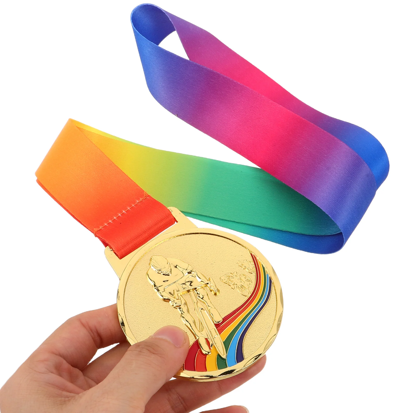 

Gold Cycling Medal Bicycle Race Award Medal For Biking Achievements First Place Ribbon Cycling Champion Medals Sports