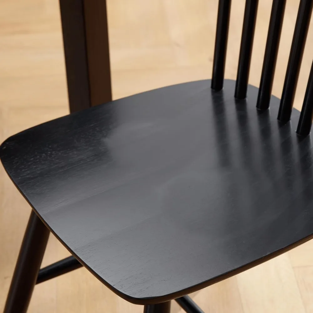 مجموعة كراسي طعام وندسور مكونة من 6 كراسي غرفة طعام بدون ذراع مع ظهر مغزل، كرسي جانبي للمزرعة، مطبخ ريفي فرنسي من الخشب الصلب