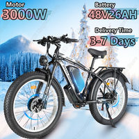 PHILODO-H8 Electric Bicycle 3000W Dual Motor 48V26AH Adult City Electric Bike Hydraulic Disc Brake 26-inch Tire Mountain E-bike