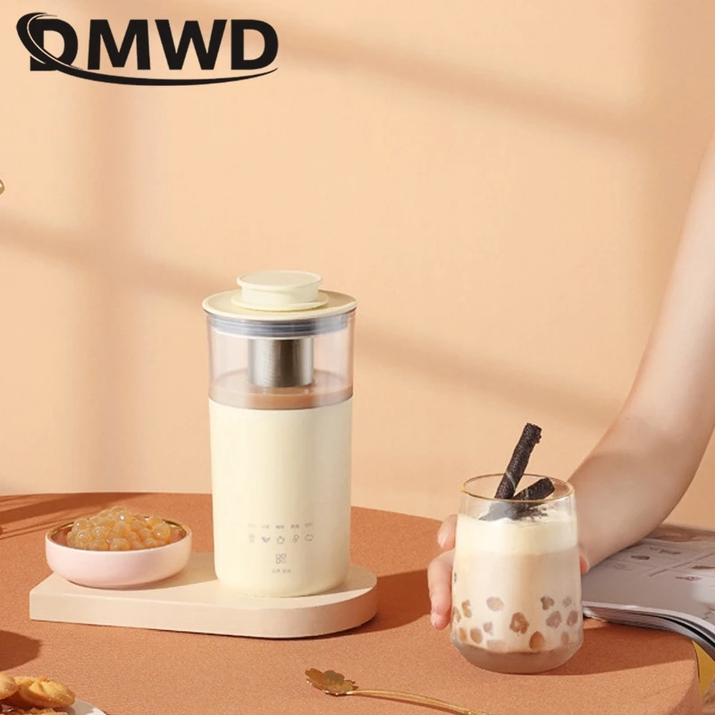 DMWD 350ml Electric Water Kettle Automatic Milk Tea Cup Portable Coffee Machine Milk Froth Maker 304 Stainless Steel Filter 220V