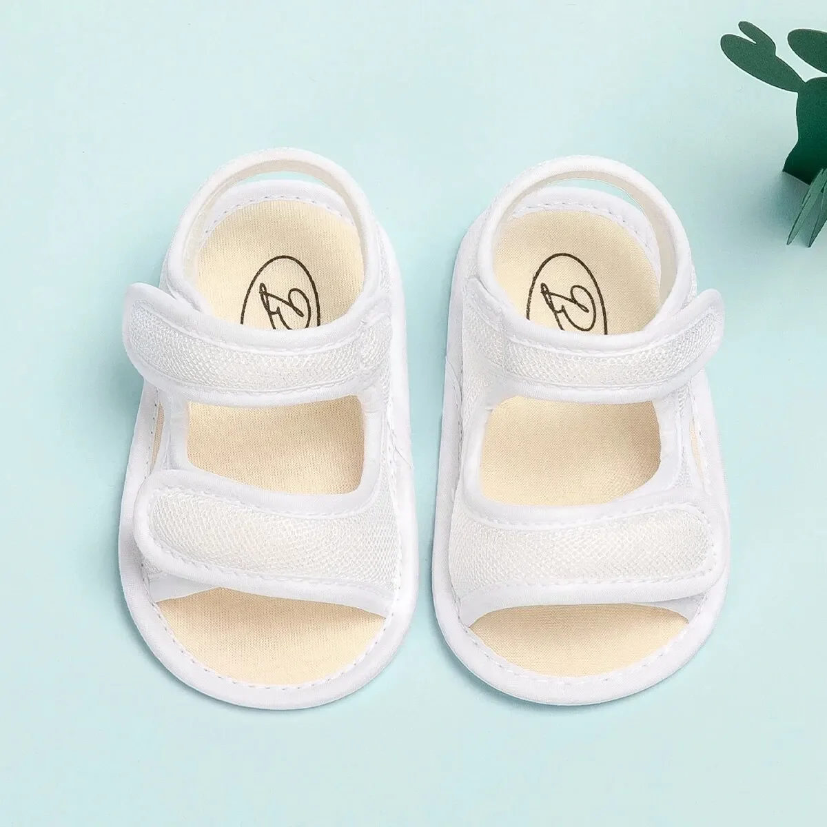 Meckior Summer Baby Flats sandali da giardino in tela sandalo per bambini fiore morbido cotone imbottito scarpe da culla antiscivolo First Walker