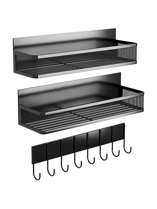 

3Pcs Rack For Refrigerator No Drilling Wall Mount Shelf Rack Kitchen Organizer Utensil Hanger Hook Shelf Magnetic Rack