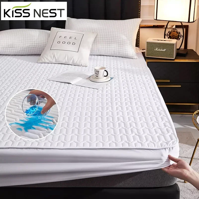 

Waterproof Thicken Quilting Process Mattress Cover,Fitted Sheet,Bed Cover,Mattress Protector,140x200 160x200 180x200 Solid Color