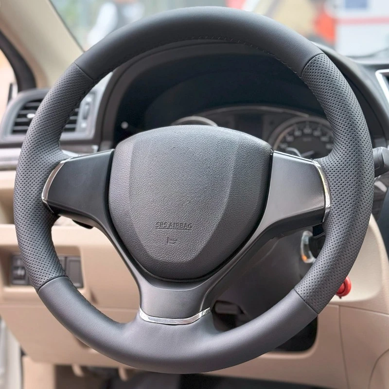 

DIY Hand-Stitched Non-slip Leather Steering Wheel Cover for Suzuki Alivio Vitara S-Cross SX4 Sedan Swift SX4 Alto Car Accessory