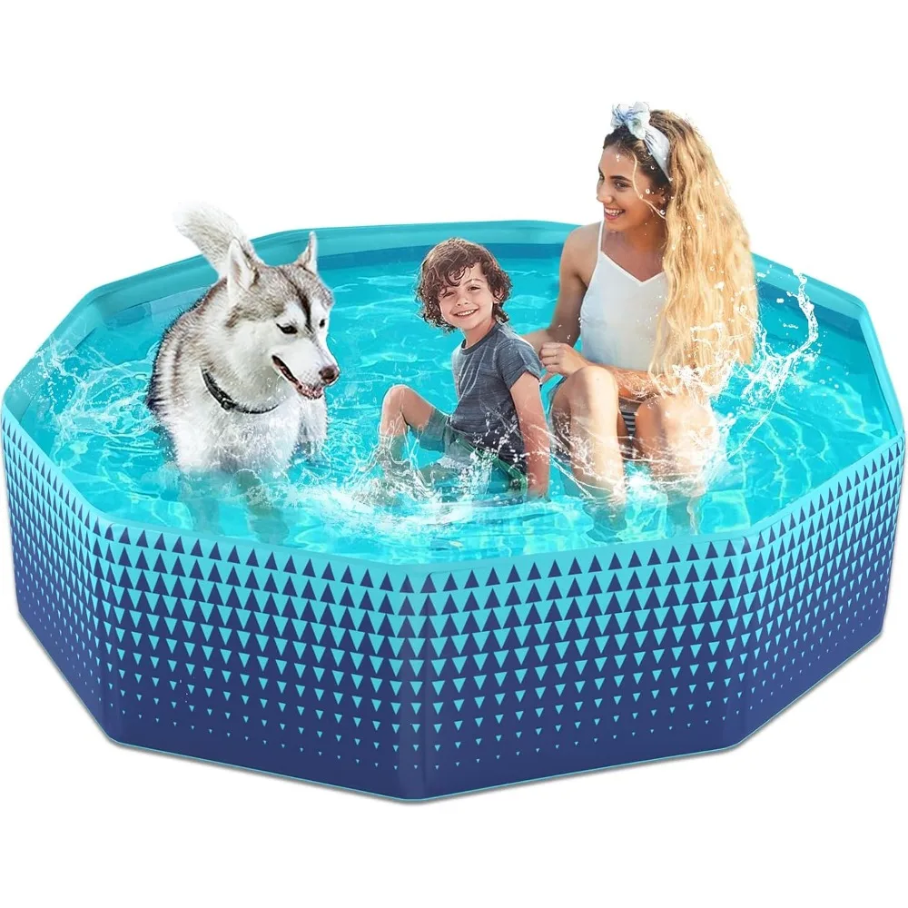 

Foldable Dog Kiddie Pool - Hard Plastic Kids Paddling Pool Toddler Baby Swimming Pools for Backyard Collapsible Whelping Box Pe