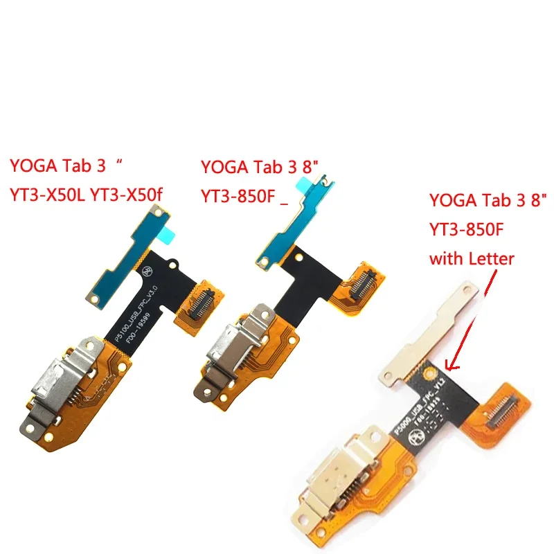 For Lenovo Yoga Tab 3 YT3-X50L x50f x50m P5100 USB charger port dock connector flex cable repair parts