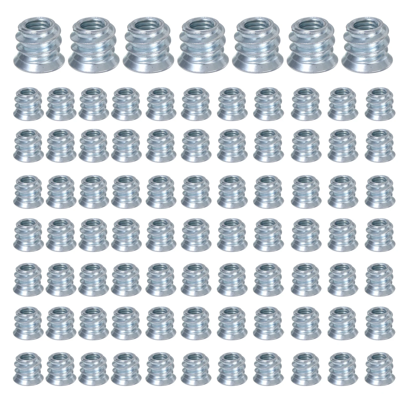 

100Pcs Furniture Wood Insert Nuts M6x10 Zinc Plated Threaded Inserts for Cabinet Construction Hex Drive Wood Fasteners Set