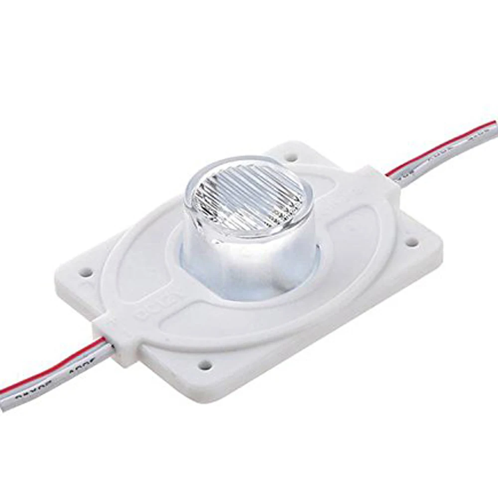 20pcs DC12V high power Waterproof LED Module light with injection len (1LED, white, 3W) for Double-side Lightbox high brightness