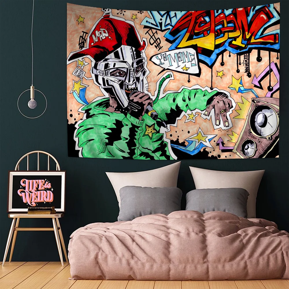 MF DOOM Cartoon Tapestry for Living Room Home Dorm Decor INS Home Decor