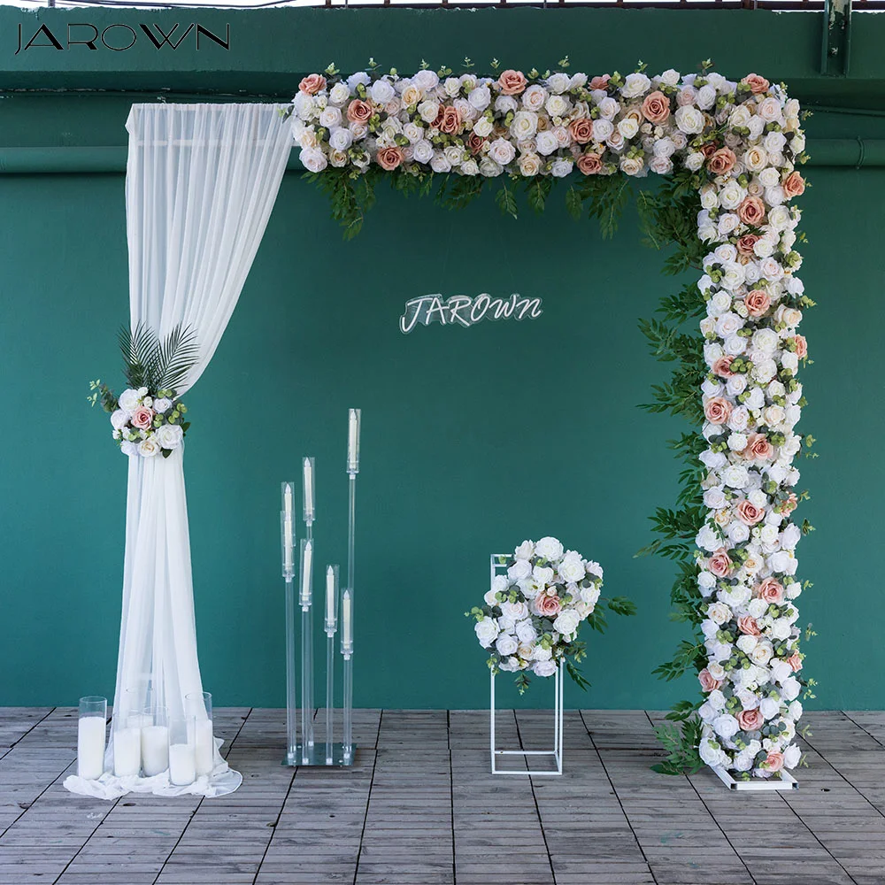 

Wedding Flower Arrangement DIY White Coffee Rose Greens Floral Runner for Event Backdrop Decor Bithday Party Table Centerpieces