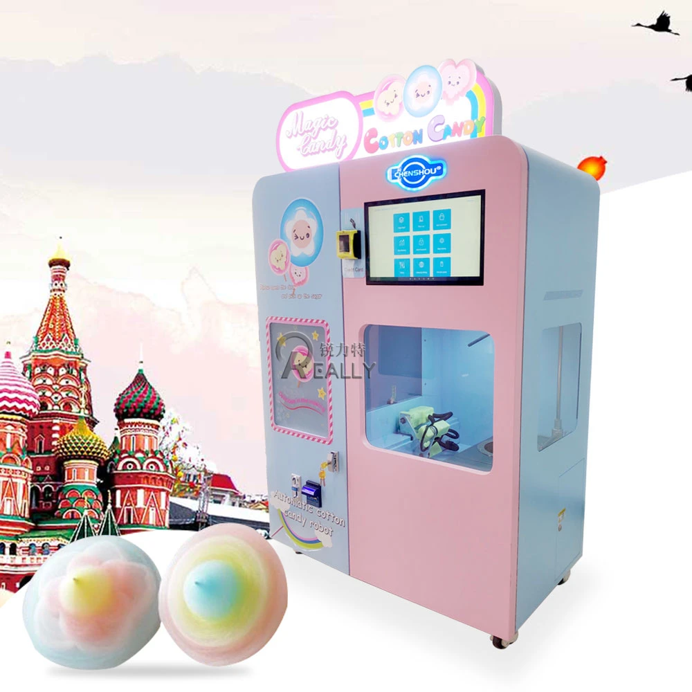 

Automatic Manufacturer Pink Blue DIY Cotton Candy Machine Vending Machine Making Cotton Candy Machine