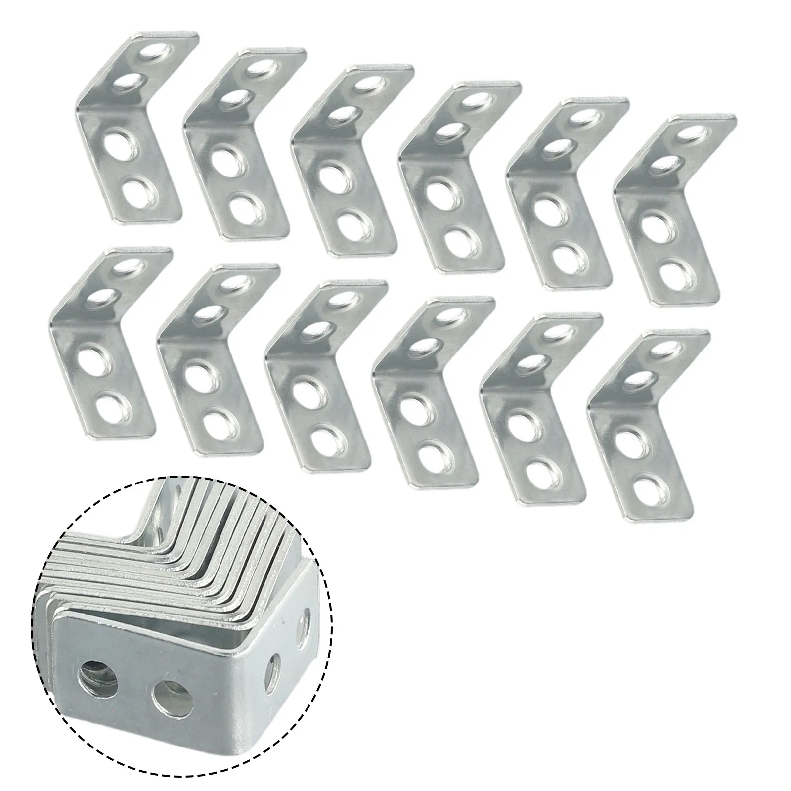 12pcs L-Shaped Corner Brackets Metal Corner Braces Drawer Shelf Wall Bracket Fixing For Furniture Protector Hardware L Shape