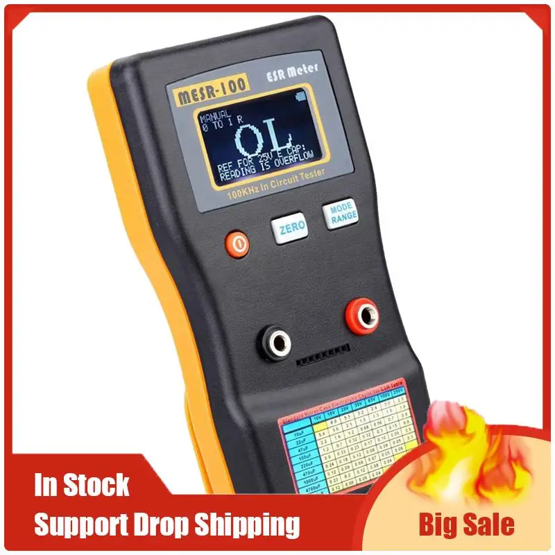 

Multimeter MESR-100 ESR Capacitance Ohm Meter Measuring Internal Resistance Of Capacitor Capacitance Circuit Tester Easy To Use