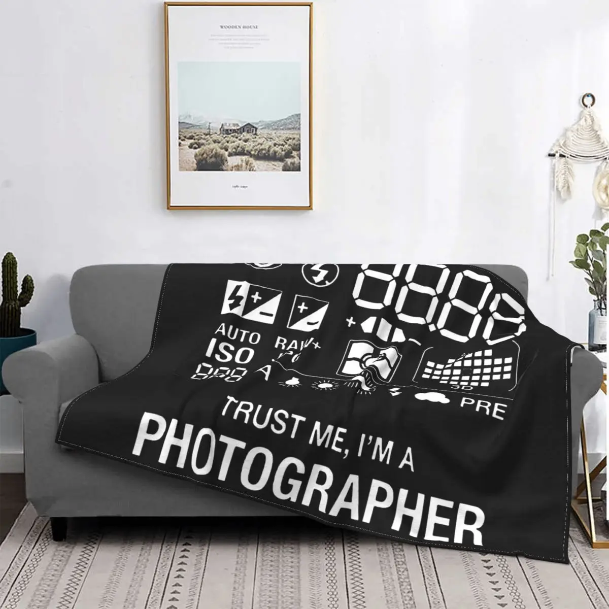 

Photographer Camera Knitted Blanket Photography Gift Present Fleece Throw Blanket Home Couch Decoration Lightweight Bedspreads