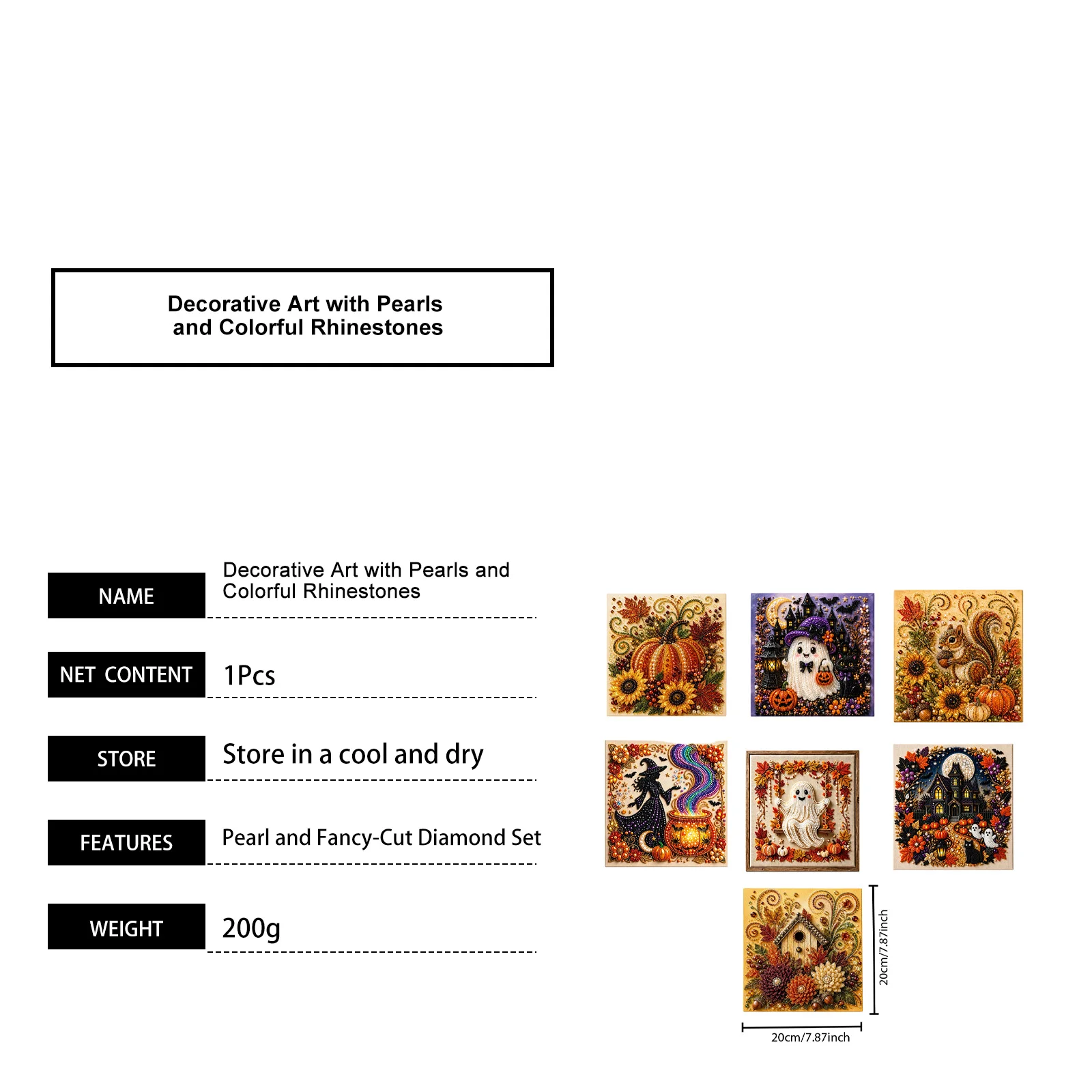 Autumn Leaves Pearl Rhinestone Wall Art DIY Diamond Painting Kit Compact Size Desktop Decor Relaxing Craft Activity Fall Gift Se