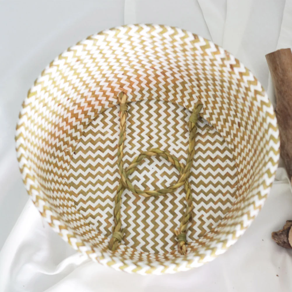 

Large Storage Basket Foldable Straw Organizer For Books Clothes Laundry Room Decorative Cloth Basket Home Organization