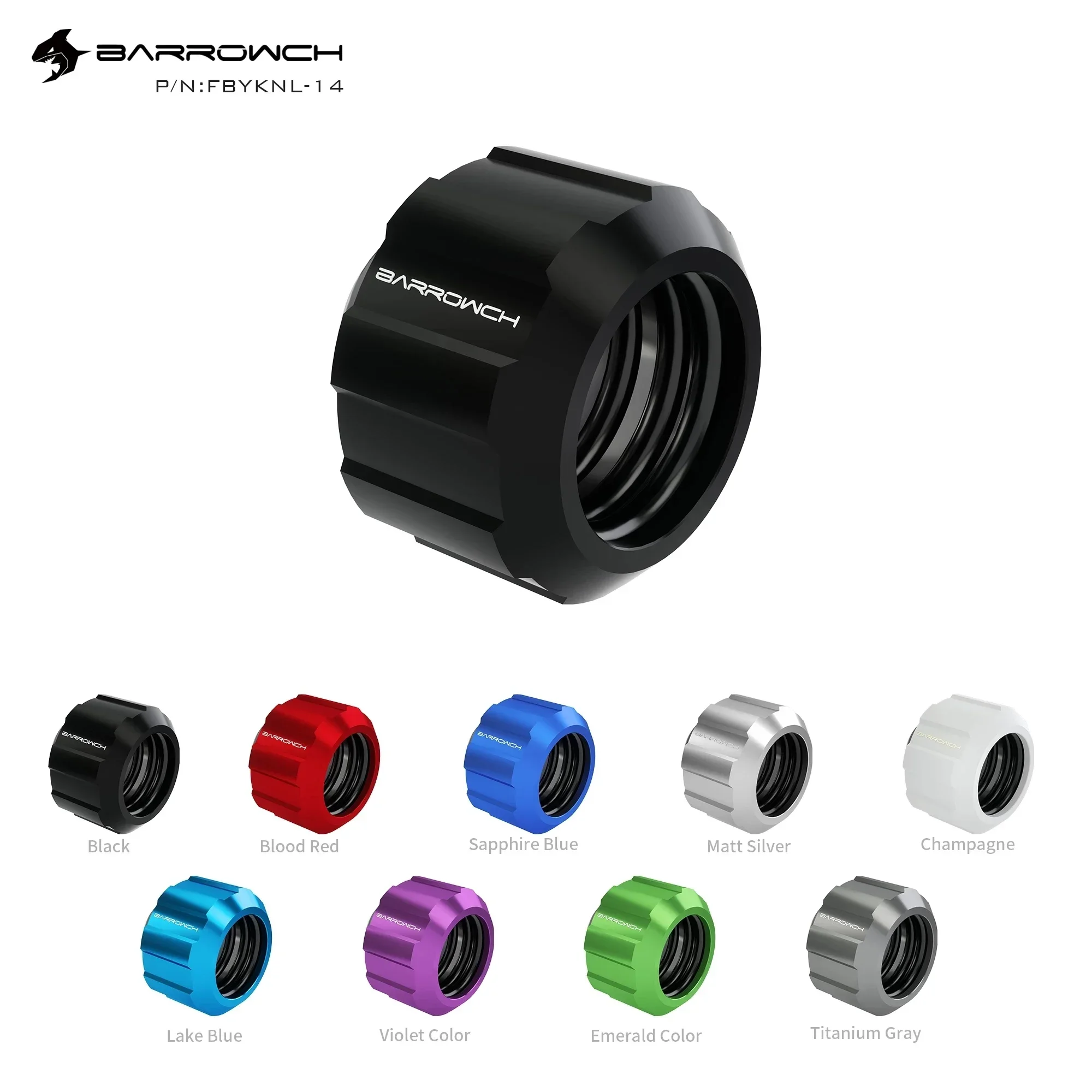 Barrowch Rigid Hard Tube Compression Tube Connector Thread G1/4 For OD16MM Hard Tube
