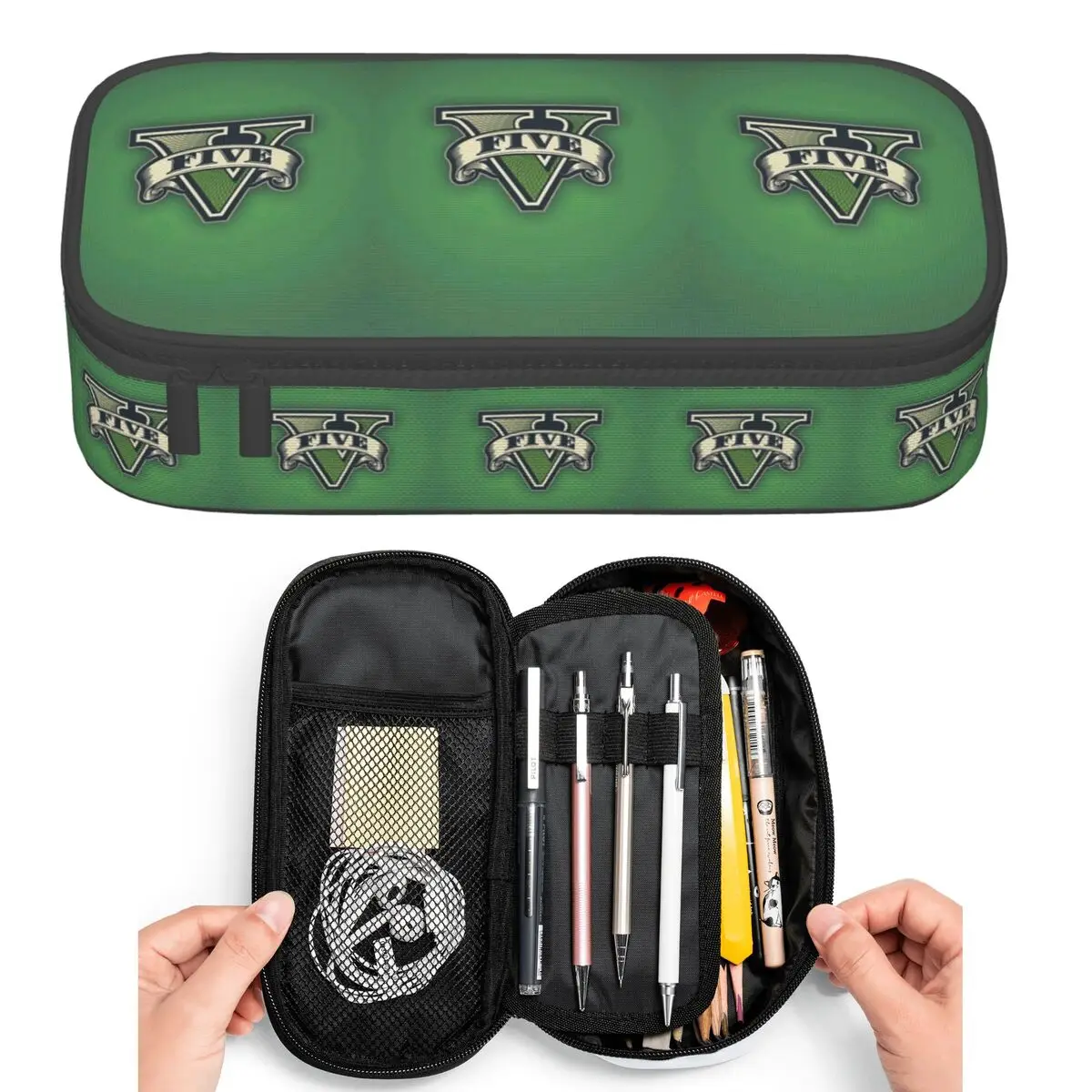 Estojo de Lápis Grand Theft Auto Collage Adventure Game GTA para Estudantes, Caixa de Canetas, Bolsa de Lápis de Grande Capacidade, Porta-Canetas