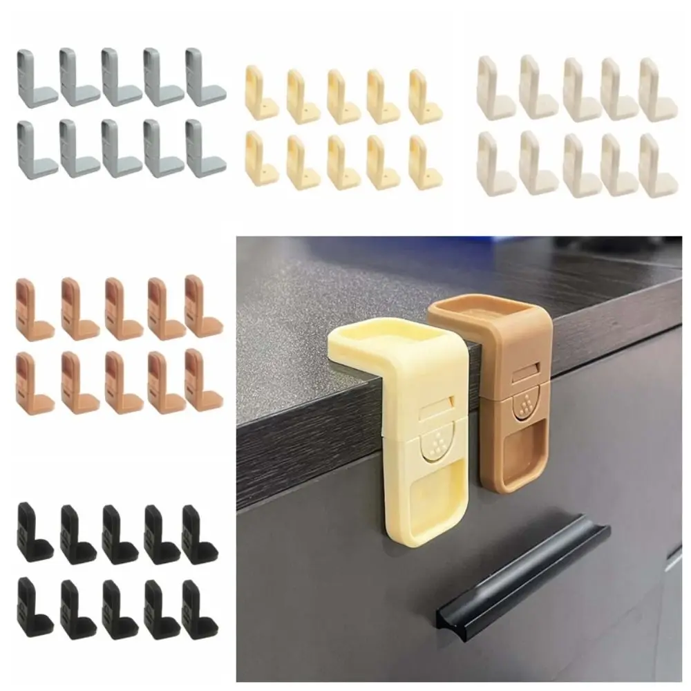 

10pcs/set ABS Multi Functional Safety Locks Right Angle Plastic Baby Cabinet Drawer Locks Small Portable