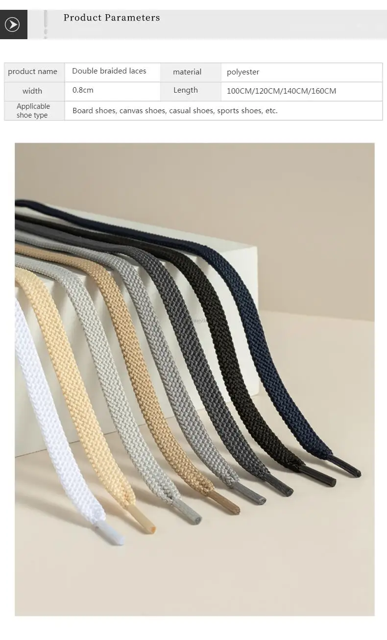 1 Paar verdickte, solide Schnürsenkel, klassische flache Schnürsenkel für sportliches Laufen, Sneaker-Schnürsenkel, Schuhe, Stiefel, 0,8 cm Breite, Schnürsenkel-Schnur – Detail 3