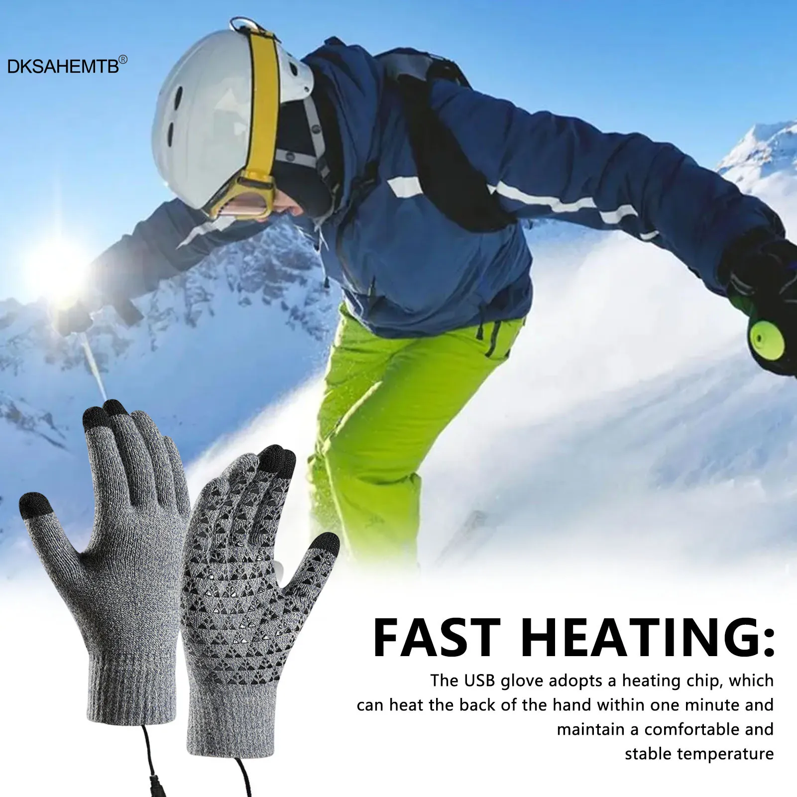 Electric Warm Heating Gloves Winter Full Finger Heat-Additive Cycling Skiing Gloves For Men And Woman USB Charging Warm Gloves