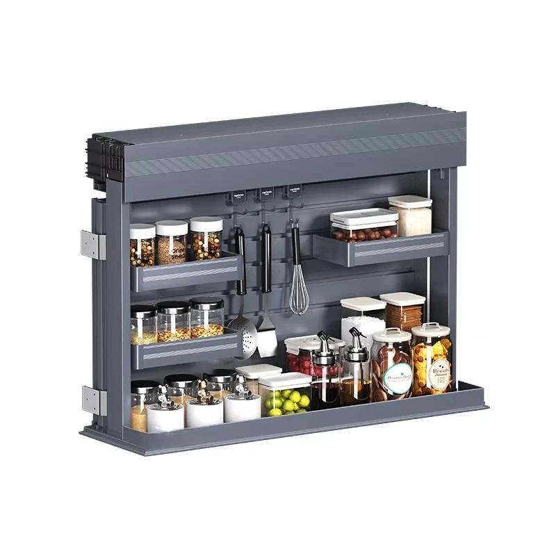 Hot Item Smart Kitchen Cabinet Automatic Lift Voice Control Adjustable Electric Storage Rack