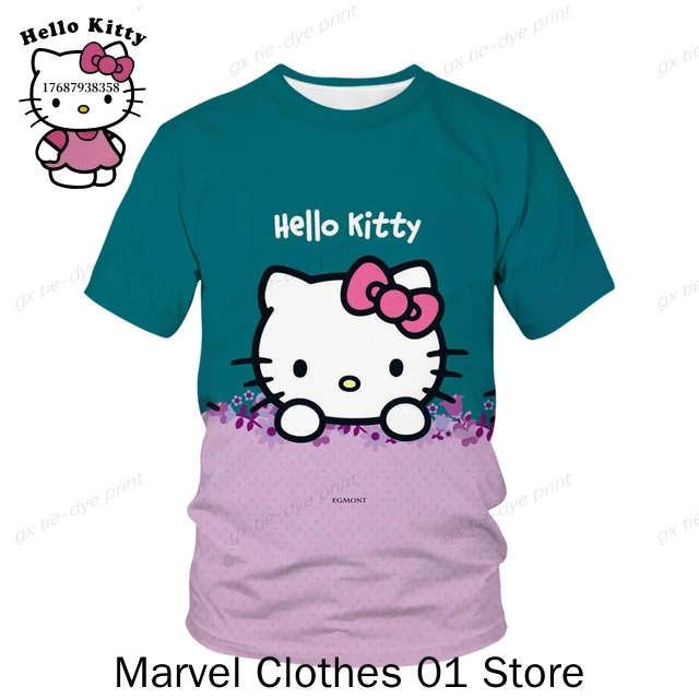 

Kids Hello Kitty Tshirt Funny T Shirts 3D Print T-shirt Summer Fashion Child Clothes for Teens T-shirts Oversize New Tops