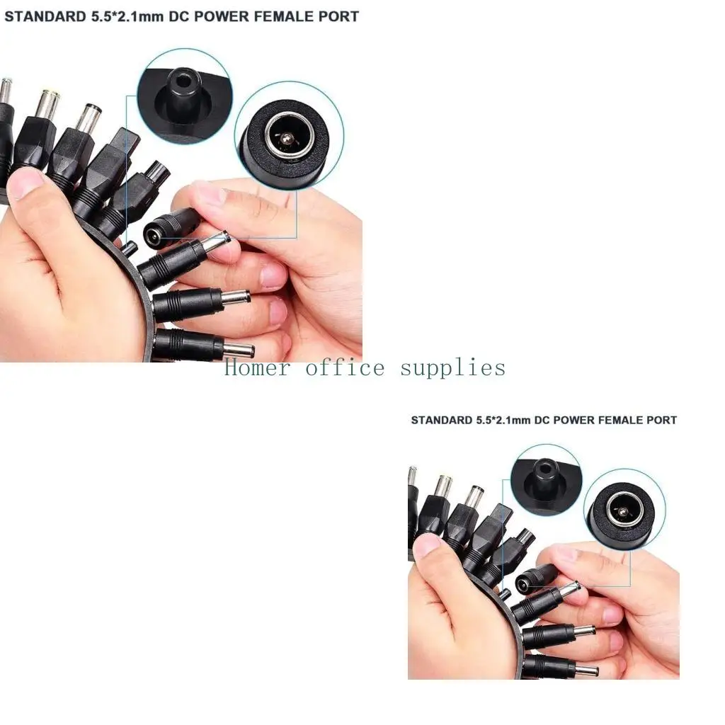 

K43B 41pcs Laptop Power Adapters Set DC5521 5525 Connectors Converters for Repair and DIY Projects