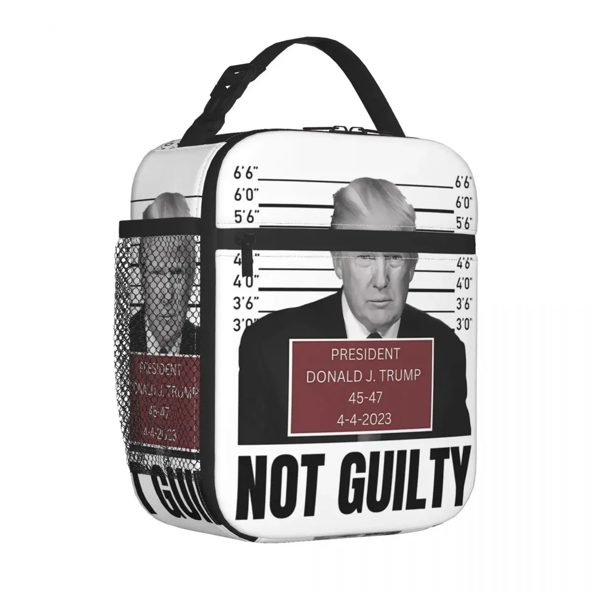 Trump Mugshot Not Guilty Insulated Lunch Bag Large Lunch Container Thermal Bag Tote Lunch Box School Picnic Girl Boy