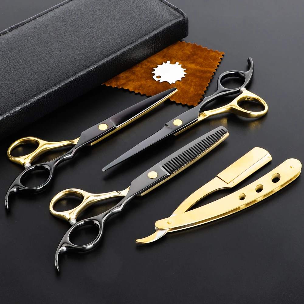 Professional Hairdressing Scissors Stainless Steel Hair Cutting Scissors Salon Hair Shears Thinning Barber Scissors Set Barber