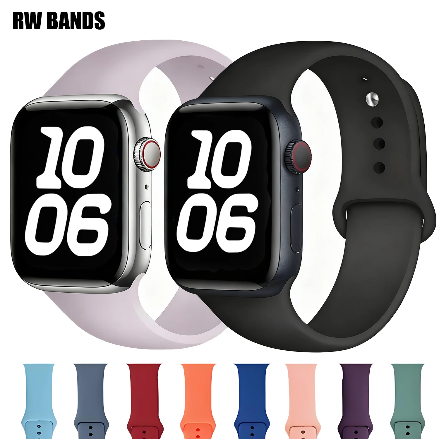 Original Silikonarmband für Apple Watch Band 46 mm 42 mm 41 mm 45 mm 40 mm 49 mm Armband Iwatch Serie 11 10 9 7 4 5 6 8 SE Ultra 2 3