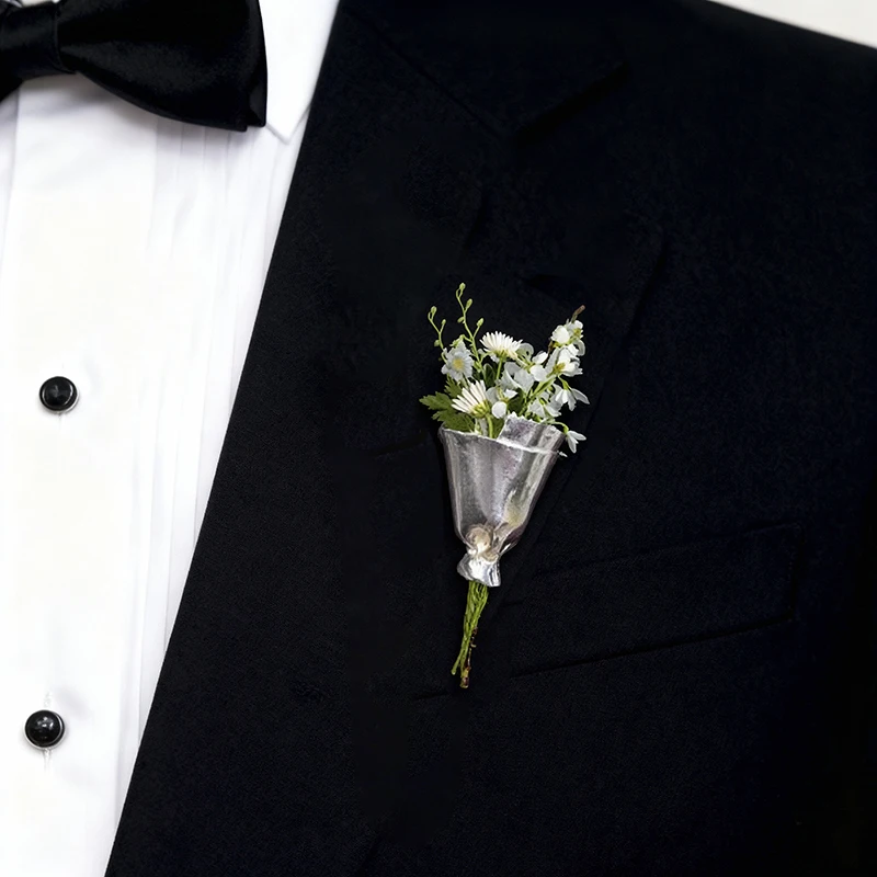 دبابيس باقة يمكن ارتداؤها، بروش مزهرية زهرة فنية، مشبك حامل باقة ذاتية الصنع، دبوس طية صدر السترة على شكل زهور للنساء والرجال هدايا مجوهرات السنة الجديدة