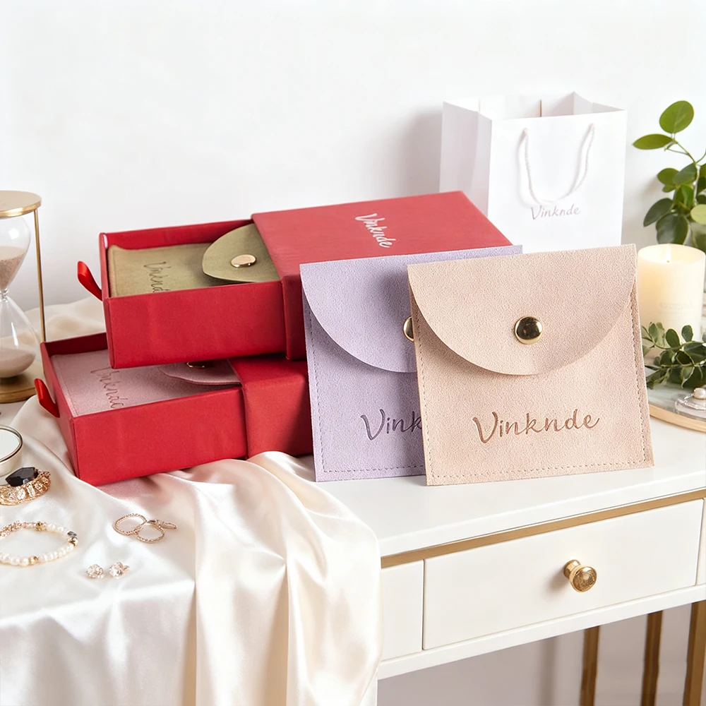 

Fashion Women Portable Travel Jewelry Drawer Box with Snap Bag Custom Logo Necklace Ring Earrings Stotage Boxes Jewellry Display