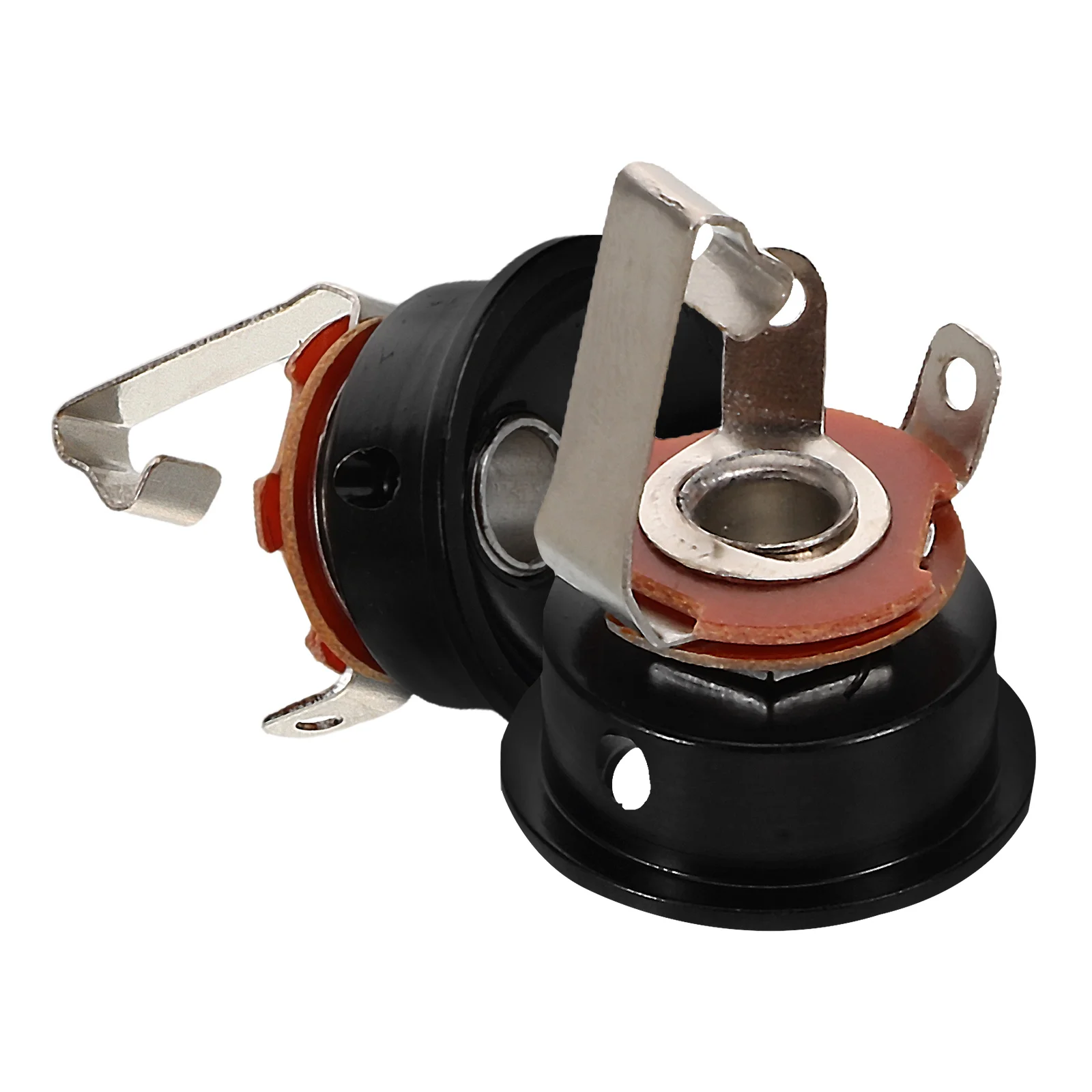

2 Pcs Electric Guitar Accessories Output Input Endpin Jack Socket Plates Metal for Black Fittings