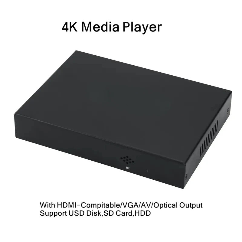 New Metal 4K HD Media Player Support SD Card 500GB USB Disk 5TB HDD MultiMedia Box Autoplay Video PPT PDF Advertise AD Player