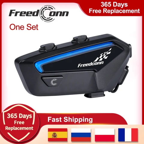 Мотоциклетная Bluetooth-гарнитура Freedconn FX Для Шлемов, Универсальная, С FM-радио, Шумоподавлением, Водонепроницаемая