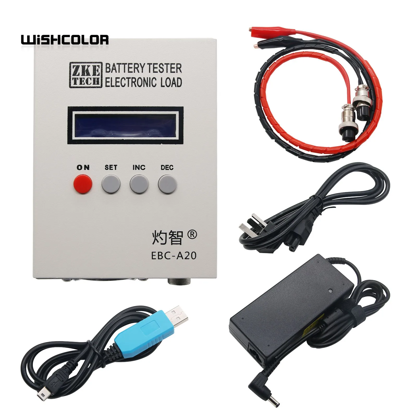 Wishcolor EBC-A20/EBD-A20H Battery Capacity Tester Electronic Load Power Tester Discharge Meter 0.1-20A 200W