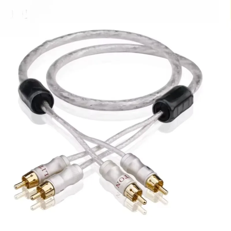 HiFi Audio Silver-Plated Double Filter Magnetic Ring Audiophile Signal Cable Tube Speaker Amplifier Cable