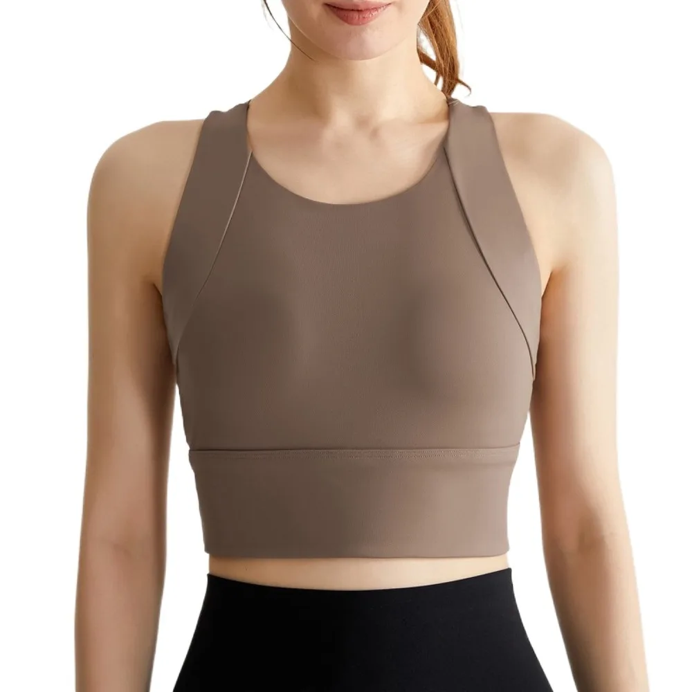 

High Impact Elastic Sports Bra Stretch Quick-drying Yoga Vest Paded Breathable Training Fitness Bra Gym