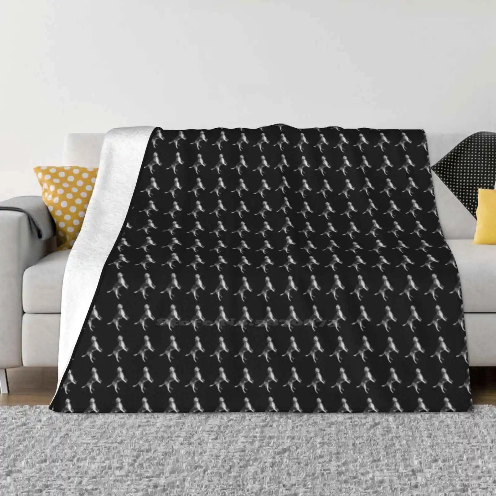 Houndstooth And The Rest Of The Hound Too-Black White New Arrival Fashion Leisure Warm Flannel Blanket Houndstooth Beagle Cute