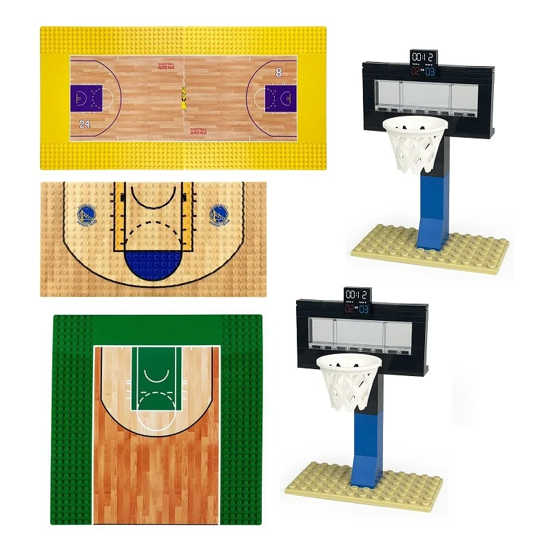 2024 City Creativity Basketball Court Mini Action Figures Basketball Star Model Accessories Building Blocks Bricks Toy for Boys